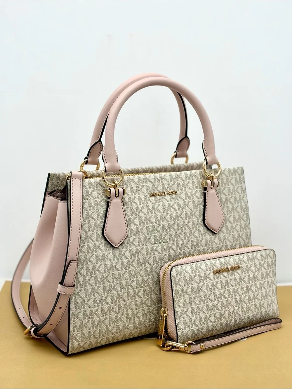 Michael Kors Marilyn Medium Satchel Crossbody Bag And Wallet Set